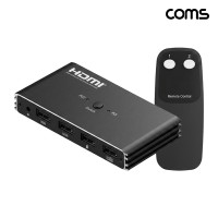 Coms KVM 2포트 스위치 4K 60Hz PC 2대 제어 USB 4포트