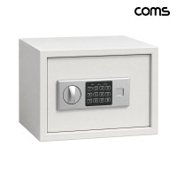 Coms 가정용 사무용 소형 디지털 비밀금고 348x250x250mm A4 계약서 보관 서류 금고 화이트